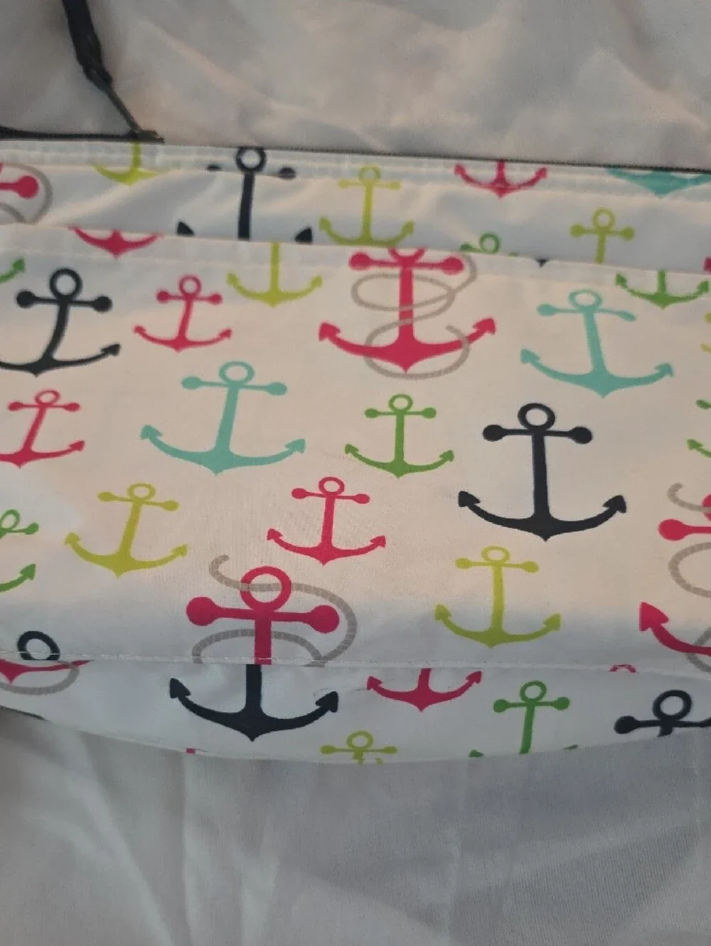 White Anchor-Print Cosmetic Pouch - Multicolor Anchors